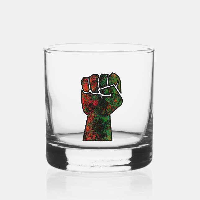 Schwarzer Stolz Rot-Grün-Pfanne afrikanische Flagg Whiskyglas (Vorderseite)