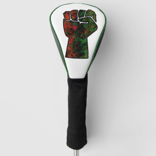 Schwarzer Stolz rote grüne Faust panafrikanische F Golf Headcover