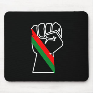 Schwarzer Stolz rote grüne Faust panafrikanische F Mousepad