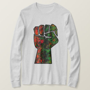 Schwarzer Stolz rote grüne Faust panafrikanische F T-Shirt