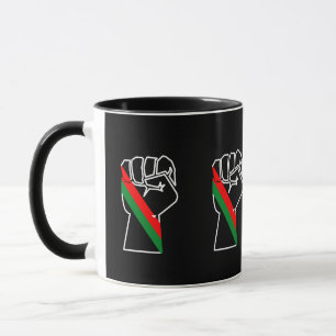 Schwarzer Stolz rote grüne Faust panafrikanische F Tasse