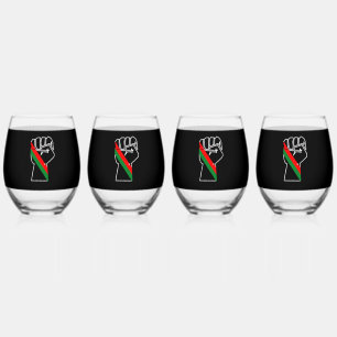 Schwarzer Stolz rote grüne Faust panafrikanische F Weinglas Ohne Stiel