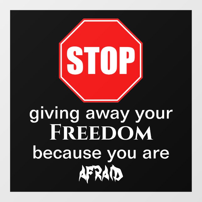 Schwarzer Stopp, der dir das Freiraum-Fenster vers Fensteraufkleber (Blatt)