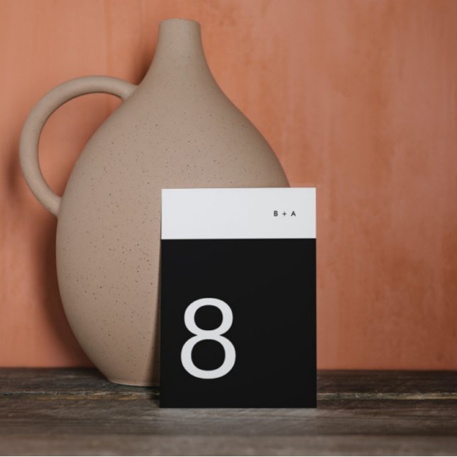 Schwarzer Streifen Einfach Schlicht Modernes Premi Tischnummer (Von Creator hochgeladen)