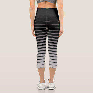 Schwarzer Streifen Hoher Waisted Capris