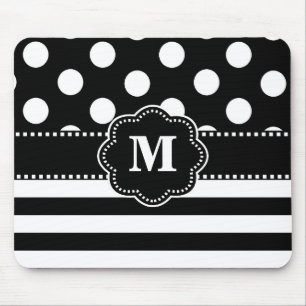 Schwarzer Streifen punktiert Mousepad