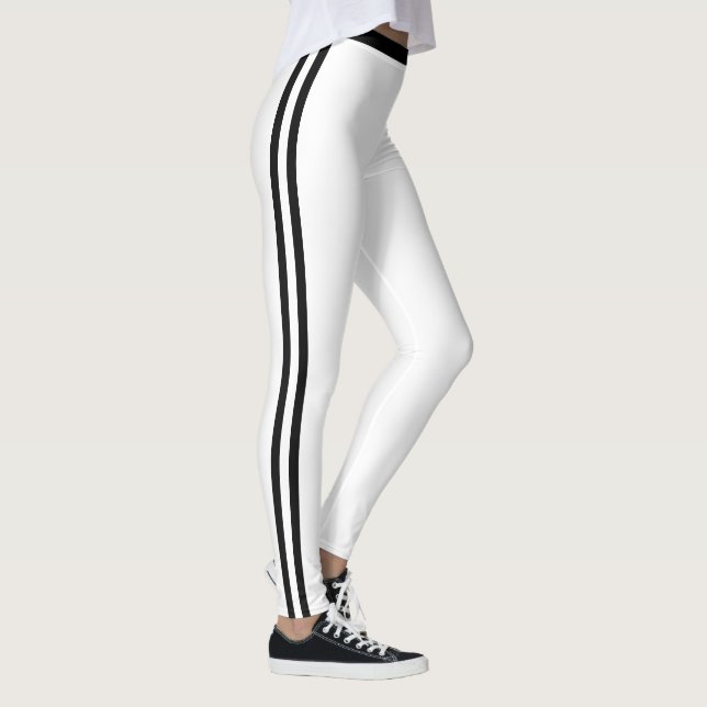 Schwarzer Streifen Weiße Leggings - Ihre Farben (Rechts)