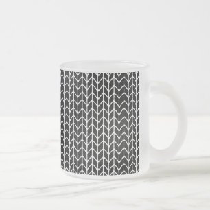 Schwarzer Strick Becher mit Frostglas-Effekt Mattglastasse