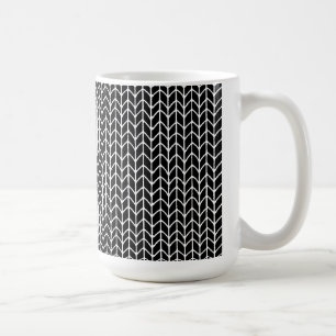SCHWARZER STRICK Große weiße Tasse
