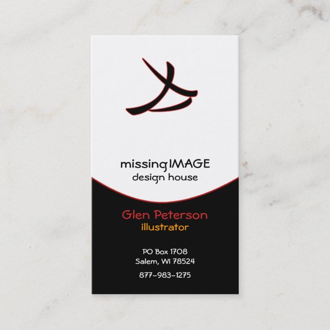 Schwarzer Sturzflug mit Rot Visitenkarte (Vorderseite)