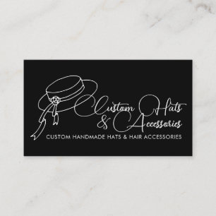 Schwarzer Stylist Haarzubehör Hochzeitshut Visitenkarte