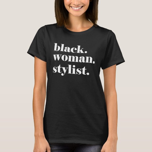 Schwarzer Stylist Schwarzes Haar Make up Fashion S T-Shirt (Vorderseite)