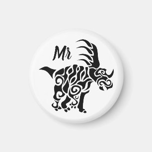 Schwarzer Styracosaurus mit Anstrich aus dem Stamm Magnet
