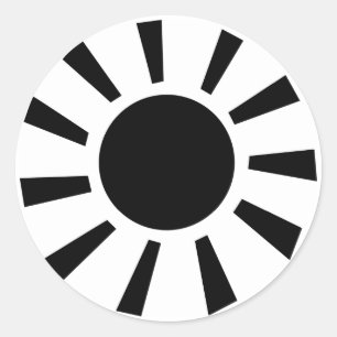 Schwarzer Sun Runder Aufkleber