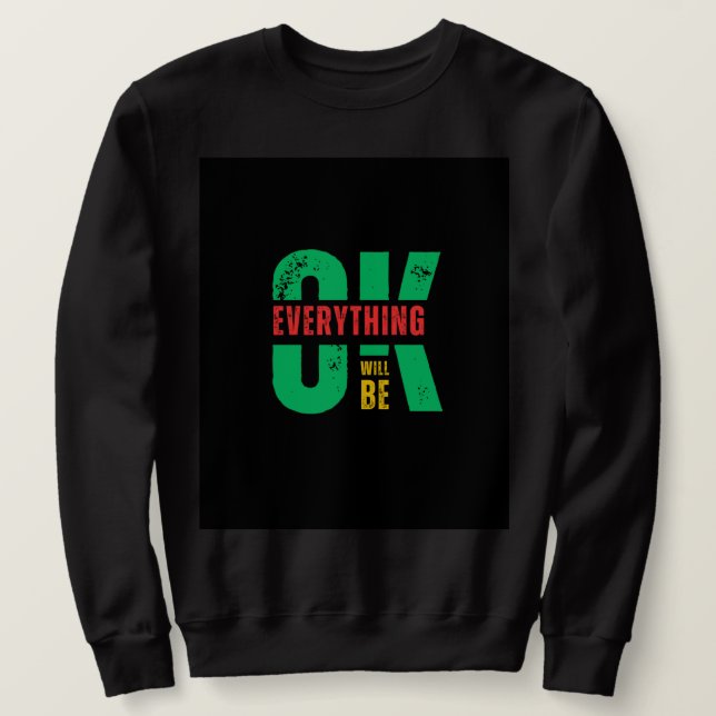 Schwarzer Sweatshirt mit langen Ärmeln (Design vorne)