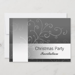 Schwarzer Swirl aus der Weihnachtszeit mit Text Einladung
