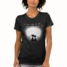 Schwarzer T - Shirt mit Katzen auf 🌙
