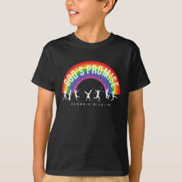 Schwarzer T - Shirt Rainbow Gottes Versprechen mit