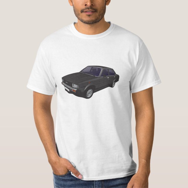 Schwarzer T - Shirt Toyota Corolla DX E70 (Vorderseite)