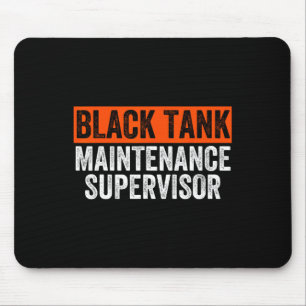 Schwarzer Tankwart-Supervisor Lustiger Camper nähe Mousepad