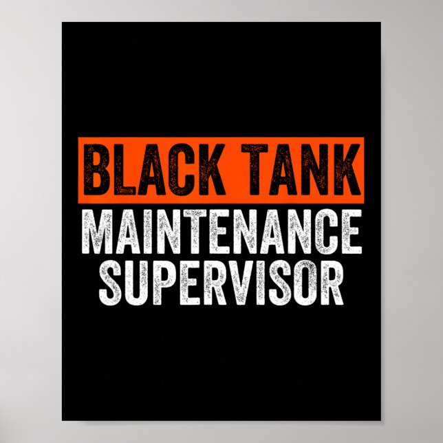 Schwarzer Tankwart Supervisor Lustiger Camper nähe Poster (Vorne)
