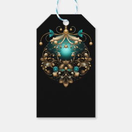 SCHWARZER TEAL UND GOLD WEIHNACHTSBAUMSCHMUCK GESCHENKANHÄNGER