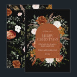 Schwarzer Terrakotta Blütenbotanischer eleganter B Feiertagskarte<br><div class="desc">Rustikale Aquarellfarben Weihnachtskarte Design. Mit schönem Rost,  Terrakotta,  schwarz und Salbei grünen Pampas Gras eucalyptus botanische Aquarelldetails. Dieses moderne Urlaubsdesign ist sicher,  den Stil für Ihre Ferienzeit Set</div>