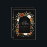 Schwarzer Terrakotta-Foto botanischer, eleganter B Feiertagskarte<br><div class="desc">Schwarzes Terrakotta florale botanische elegante Foto Frohe Weihnachtskarte.</div>