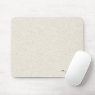 Schwarzer Text auf beigem Leinen Einwanderungsanwa Mousepad