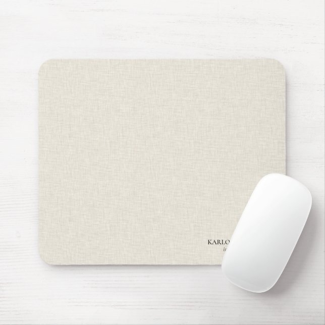 Schwarzer Text auf beigem Leinen Einwanderungsanwa Mousepad (Mit Mouse)