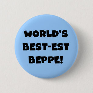 Schwarzer Text Beste Beppe T - Shirt und Geschenke Button