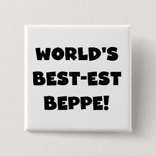 Schwarzer Text Beste Beppe T - Shirt und Geschenke Button