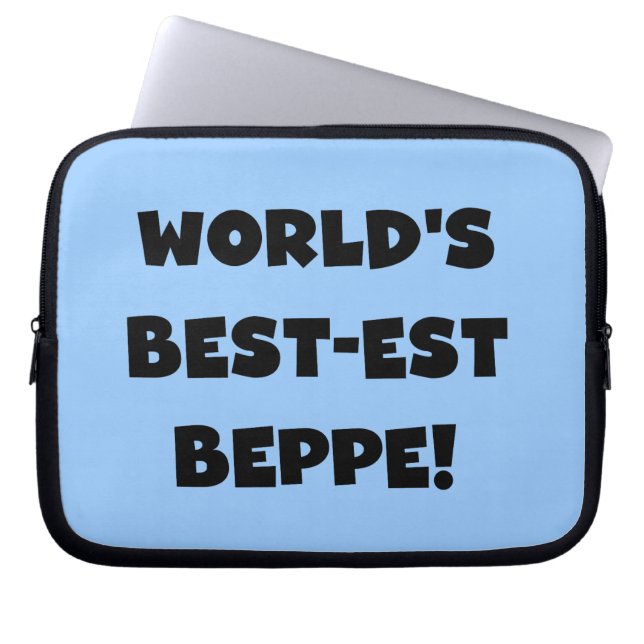 Schwarzer Text Beste Beppe T - Shirt und Geschenke Laptopschutzhülle (Vorderseite)