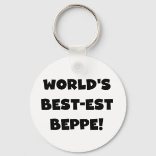 Schwarzer Text Beste Beppe T - Shirt und Geschenke Schlüsselanhänger