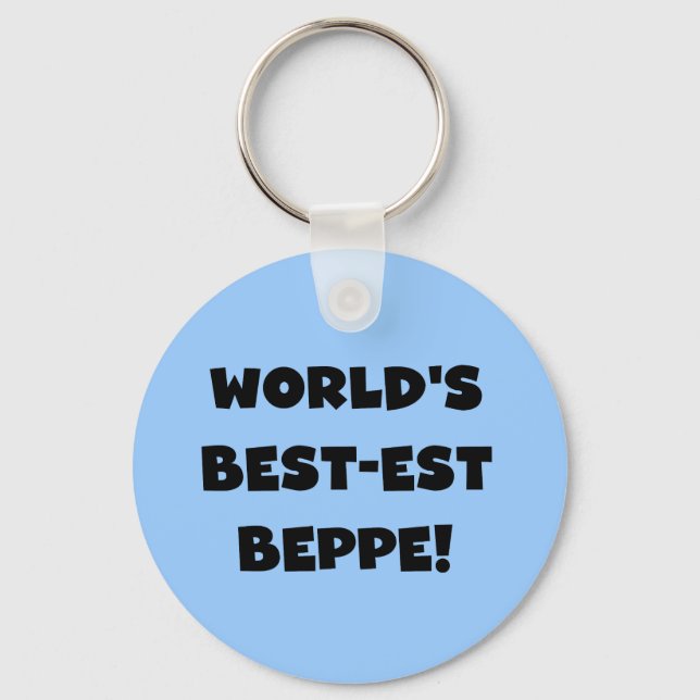 Schwarzer Text Beste Beppe T - Shirt und Geschenke Schlüsselanhänger (Vorderseite)
