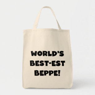 Schwarzer Text Beste Beppe T - Shirt und Geschenke Tragetasche
