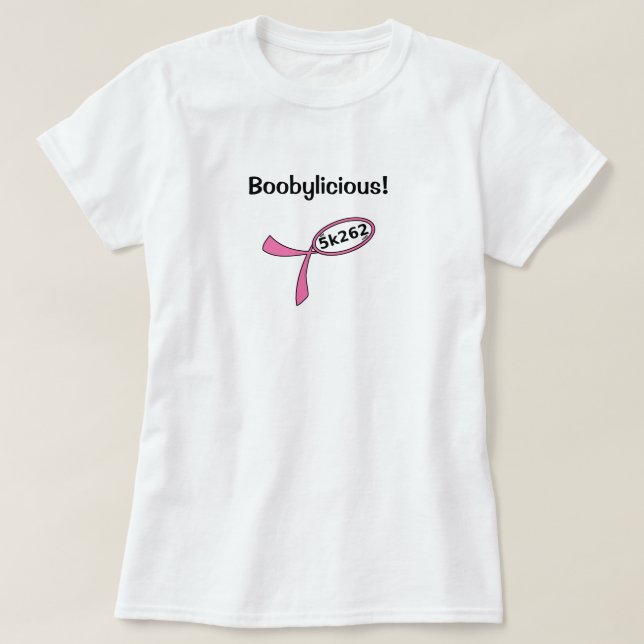 Schwarzer Text: Boobylicious! T-Shirt (Design vorne)