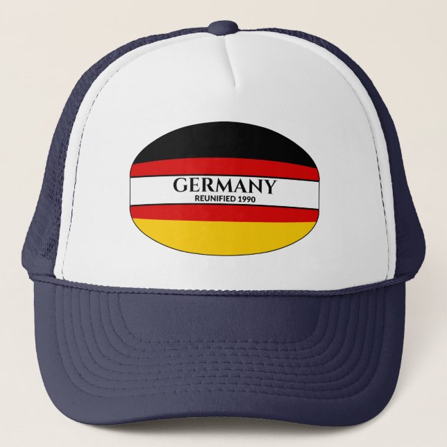 Schwarzer Text Deutschland Wiedervereinigung 1990  Truckerkappe (Vorderseite)
