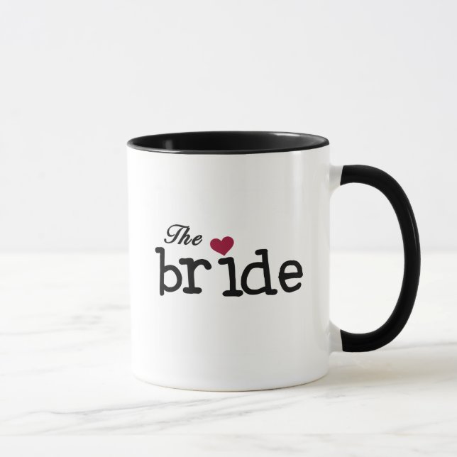 Schwarzer Text die Braut-T-Shirts und die Tasse (Rechts)