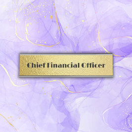 Schwarzer Text in Gold - Monogramm | Schreibtischnamensplakette