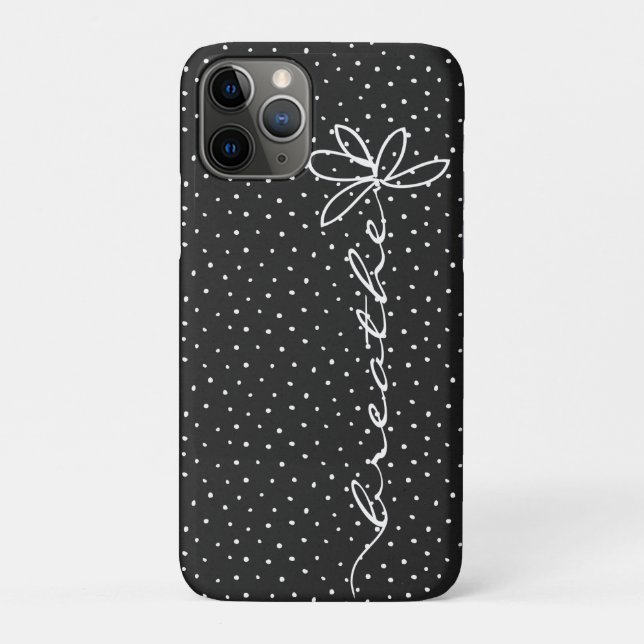 Schwarzer Text mit weißen Polka-Punkten Case-Mate iPhone Hülle (Rückseite)