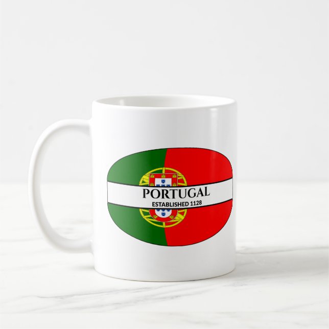Schwarzer Text - Portugal - 1128-Flag Kaffeetasse (Links)