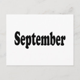 Schwarzer Text September Postkarte