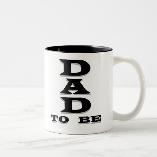 Schwarzer Text-Vater zum zu sein Zweifarbige Tasse (Rechts)