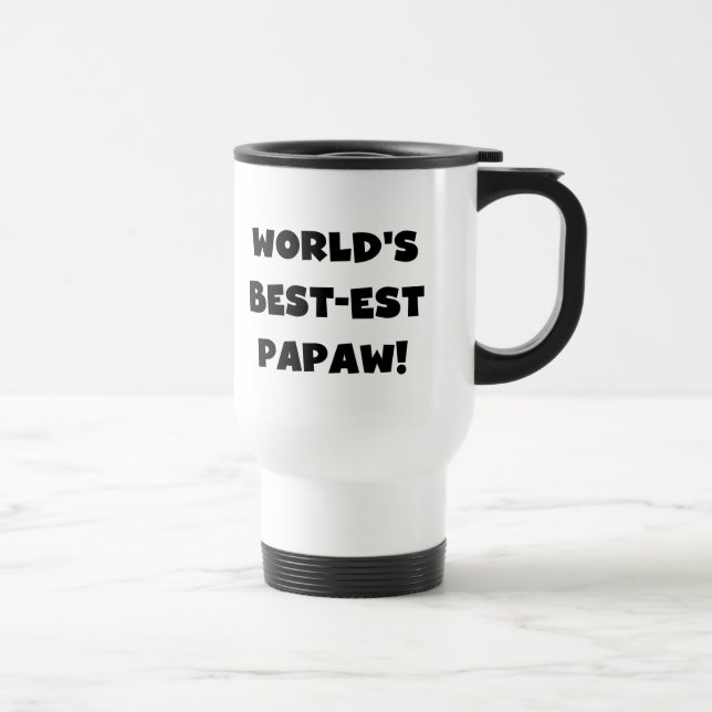 Schwarzer Text Weltbeste Papaw-Geschenke Reisebecher (Rechts)