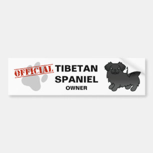 Schwarzer Tibet-Spaniel-Cartoon-Hund Autoaufkleber