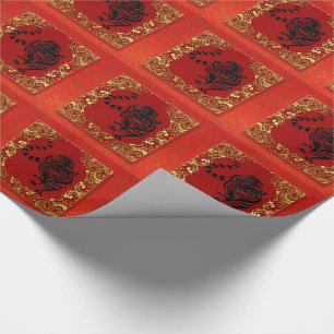 Schwarzer Tiger-chinesischer Tierkreis-Tierrot und Geschenkpapier