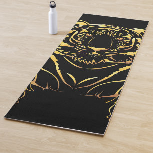 Schwarzer Tiger mit goldenen Streifen Yogamatte