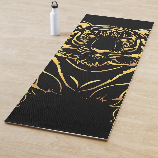 Schwarzer Tiger mit goldenen Streifen Yogamatte (Beispiel)
