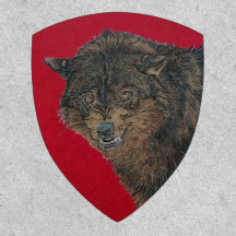 Schwarzer Timberwolf-Schild-Patch
